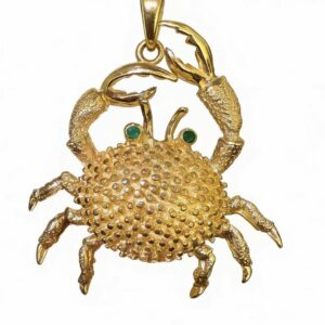 14k gold emerald pendant
