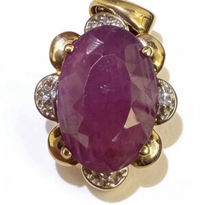 14k gold ruby pendant