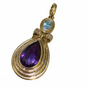 14k gold amethyst pendant