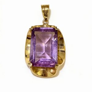 14k gold amethyst pendant