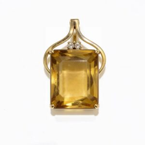 14k gold citrine pendant