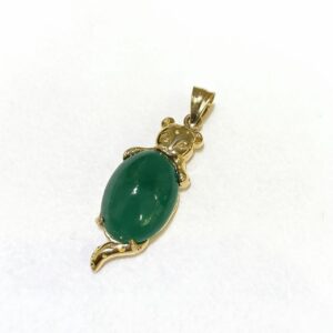 14k gold emerald pendant
