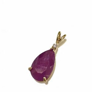 14k gold ruby pendant
