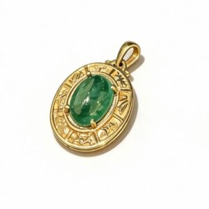 14k gold emerald pendant
