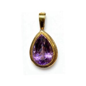14k gold amethyst pendant