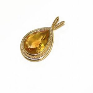 14k gold citrine pendant