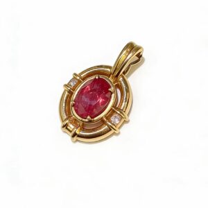 14k gold ruby pendant