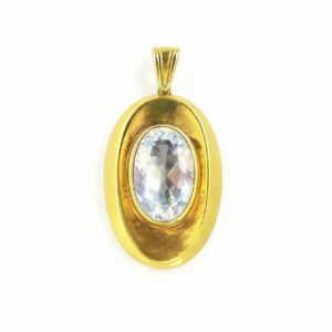 14K Gold Topaz Pendant