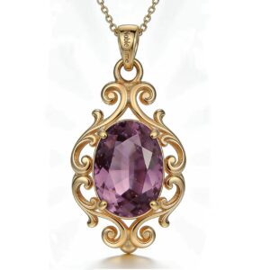 18K Gold Amethyst Pendant