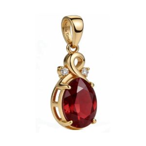 18K Gold Garnet Pendant
