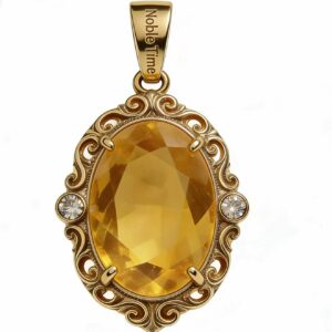 18K Gold Citrine Pendant