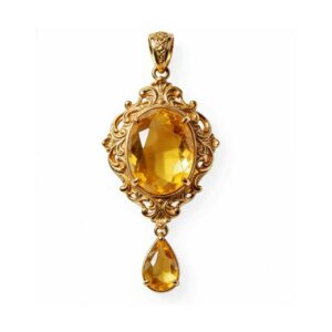 18K Gold Citrine Pendant